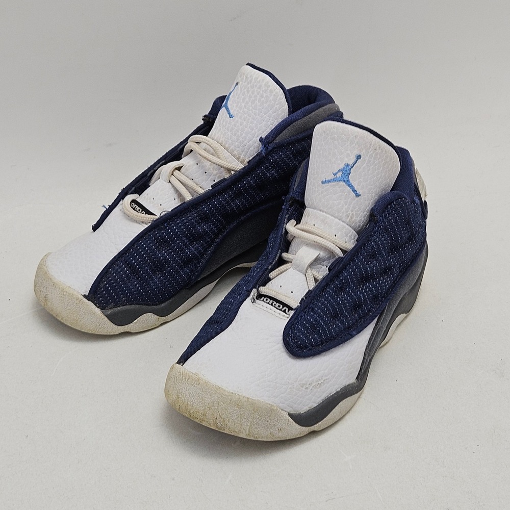 Jordan 13 Retro Flint 2020 Navy White Toddler size 10C 414581-404 Sneakers